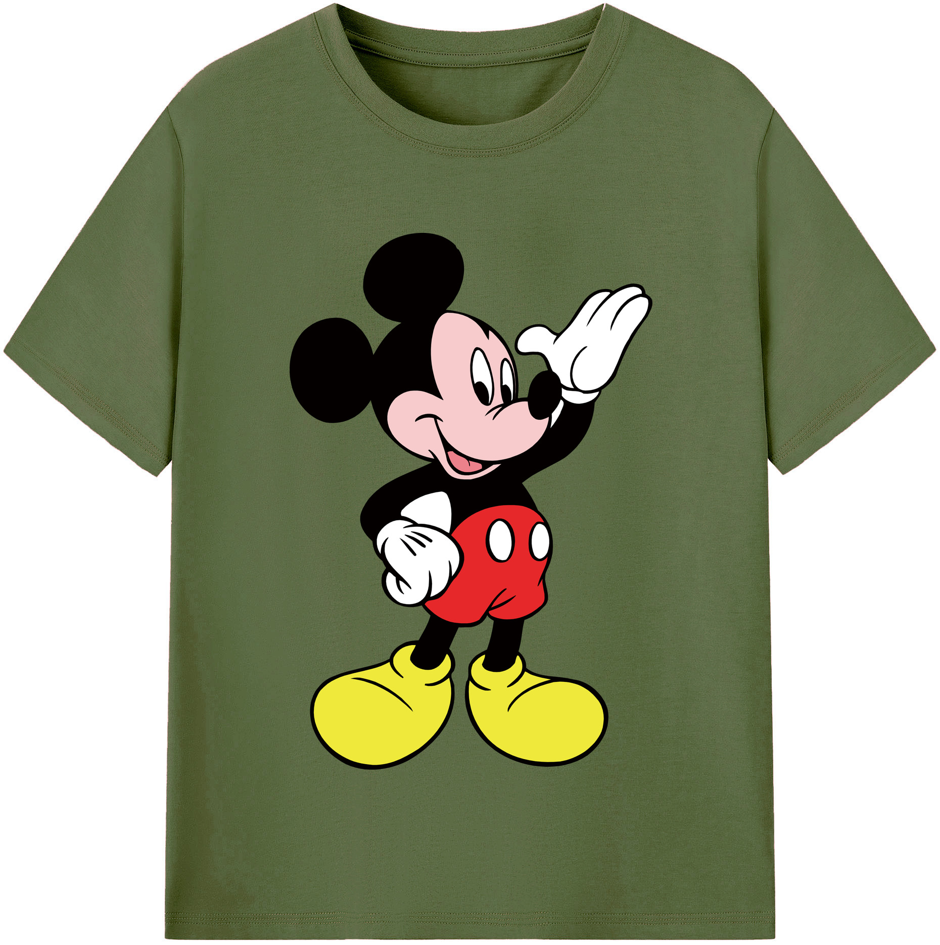 （画像用） ミッキーマウス Mickey Mouse 綿100％半袖Tシャツ（フロントプリント）
